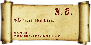 Mérai Bettina névjegykártya
