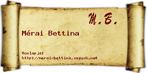 Mérai Bettina névjegykártya